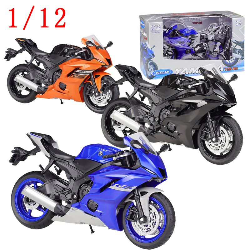 Model Kit Yamaha - WELLY Diecast 1/12 escala Yamaha motocicleta